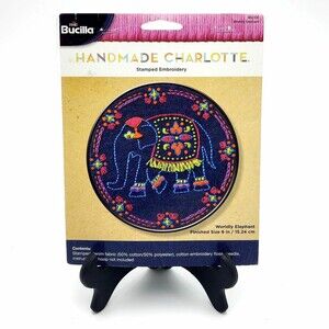 Plaid Bocilla Handmade Charlotte Stamped Embroidery Worldly Elephant
